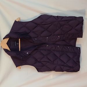 Lands' End Quilted Down Puffer Vest Purple Medium 10-12